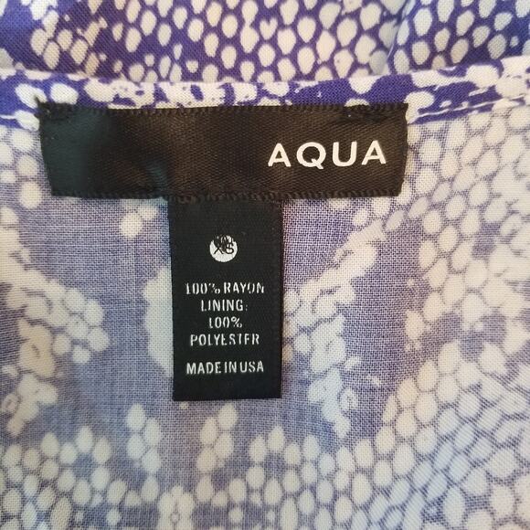 Aqua Snake Print Romper V-Neck Adjustable Strap Blue White XS - Picture 6 of 6